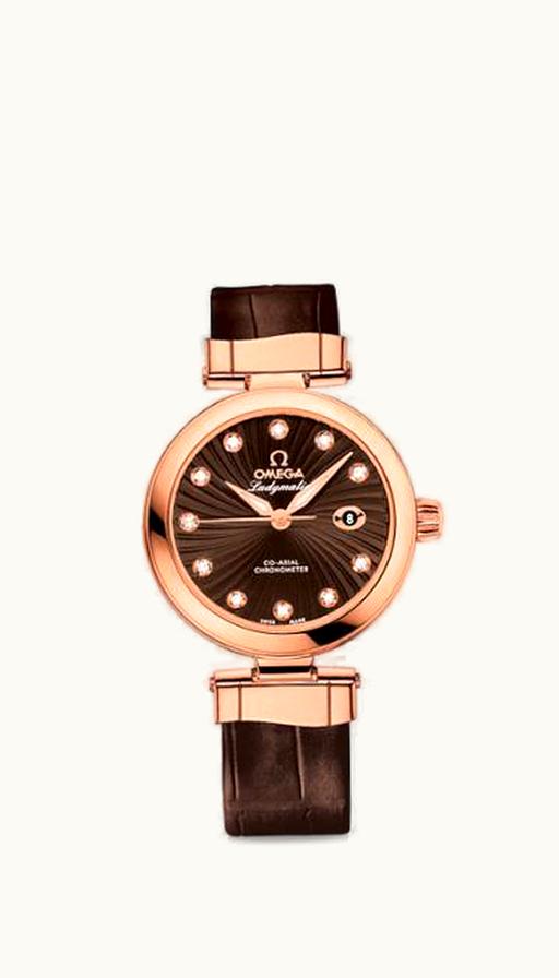 Omega LadyMatic Co-Axial 34 Red Gold / Brown