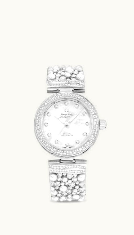 Omega LadyMatic Co-Axial 34 White Gold / Pearls and Diamonds