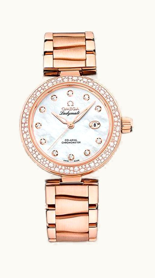Omega LadyMatic Co-Axial 34 Sedna Gold / Diamond / MOP / Bracelet