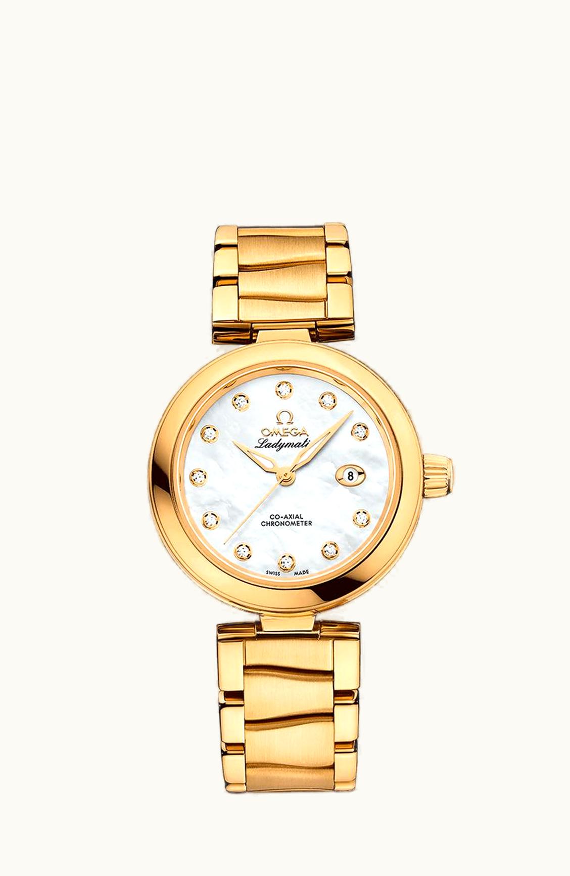 Omega LadyMatic Co-Axial 34 Yellow Gold / MOP / Bracelet