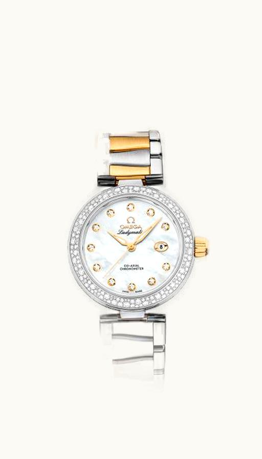 Omega LadyMatic Co-Axial 34 Stainless Steel / Yellow Gold / Diamond / MOP / Bracelet