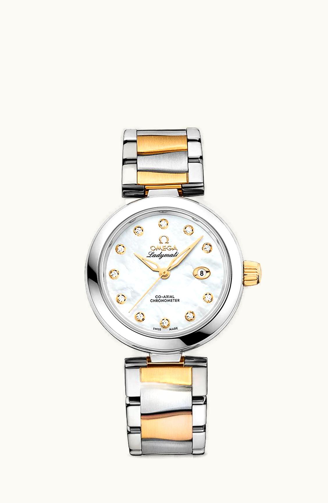 Omega LadyMatic Co-Axial 34 Stainless Steel / Yellow Gold / MOP / Bracelet
