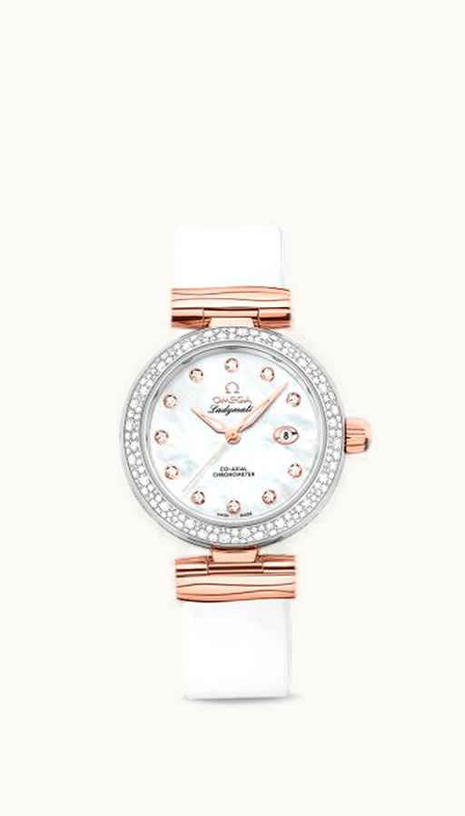 Omega LadyMatic Co-Axial 34 Stainless Steel / Sedna Gold / Diamond / MOP