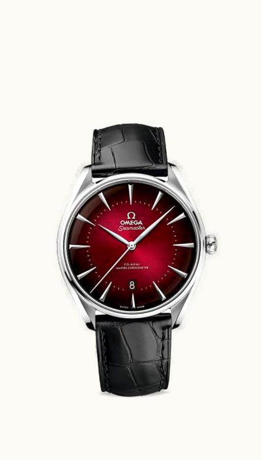 Omega Seamaster Master Co-Axial 39.5 Omega Boutique Edition Stainless Steel / Red / Alligator