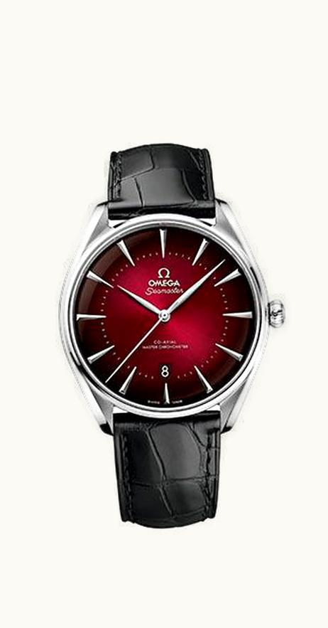 Omega Seamaster Master Co-Axial 39.5 Hong Kong Edition Stainless Steel / Red / Alligator