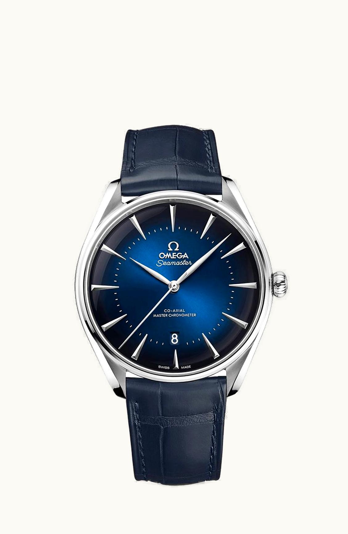 Omega Seamaster Master Co-Axial 39.5 London Edition Stainless Steel / Blue / Alligator