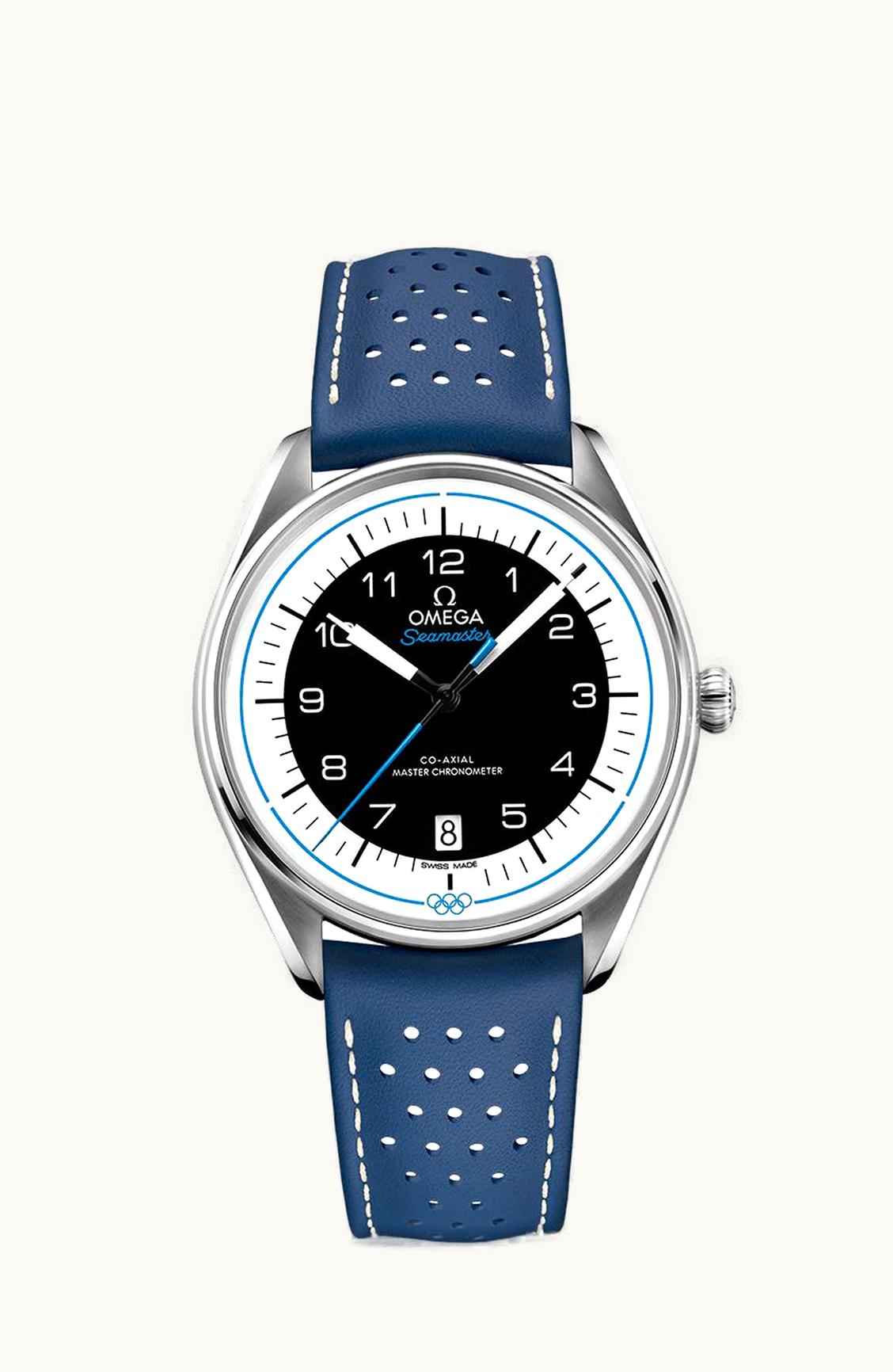 Omega Seamaster Master Co-Axial 39.5 Olympic Timekeeper Stainless Steel / Black / Blue