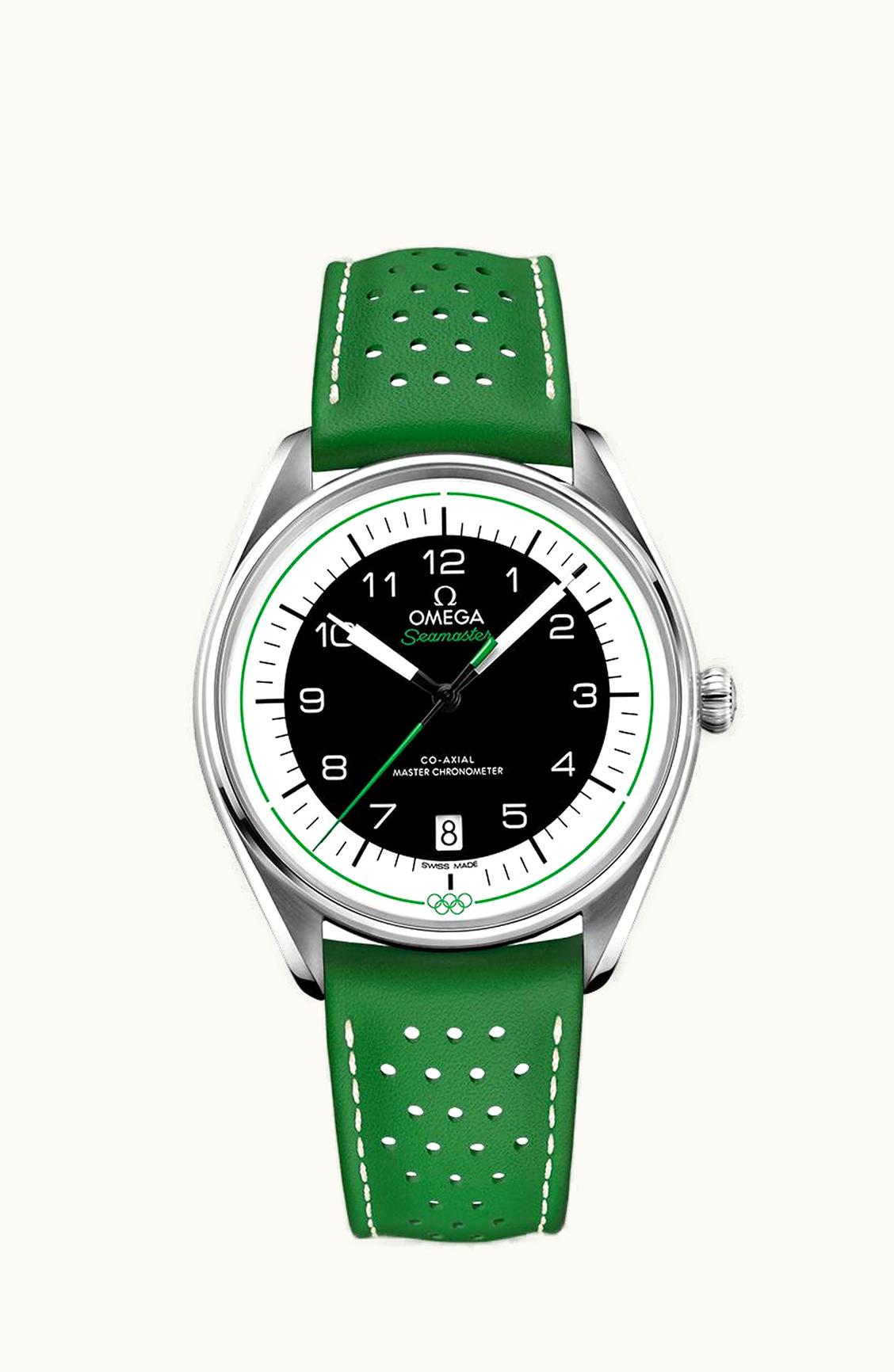 Omega Seamaster Master Co-Axial 39.5 Olympic Timekeeper Stainless Steel / Black / Green