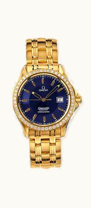 Omega Seamaster 120M Automatic 36.25 Yellow Gold / Diamond / Blue