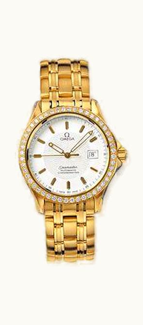 Omega Seamaster 120M Automatic 36.25 Yellow Gold / Diamond / White
