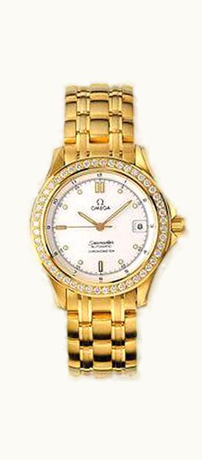 Omega Seamaster 120M Automatic 36.25 Yellow Gold / Diamond / White