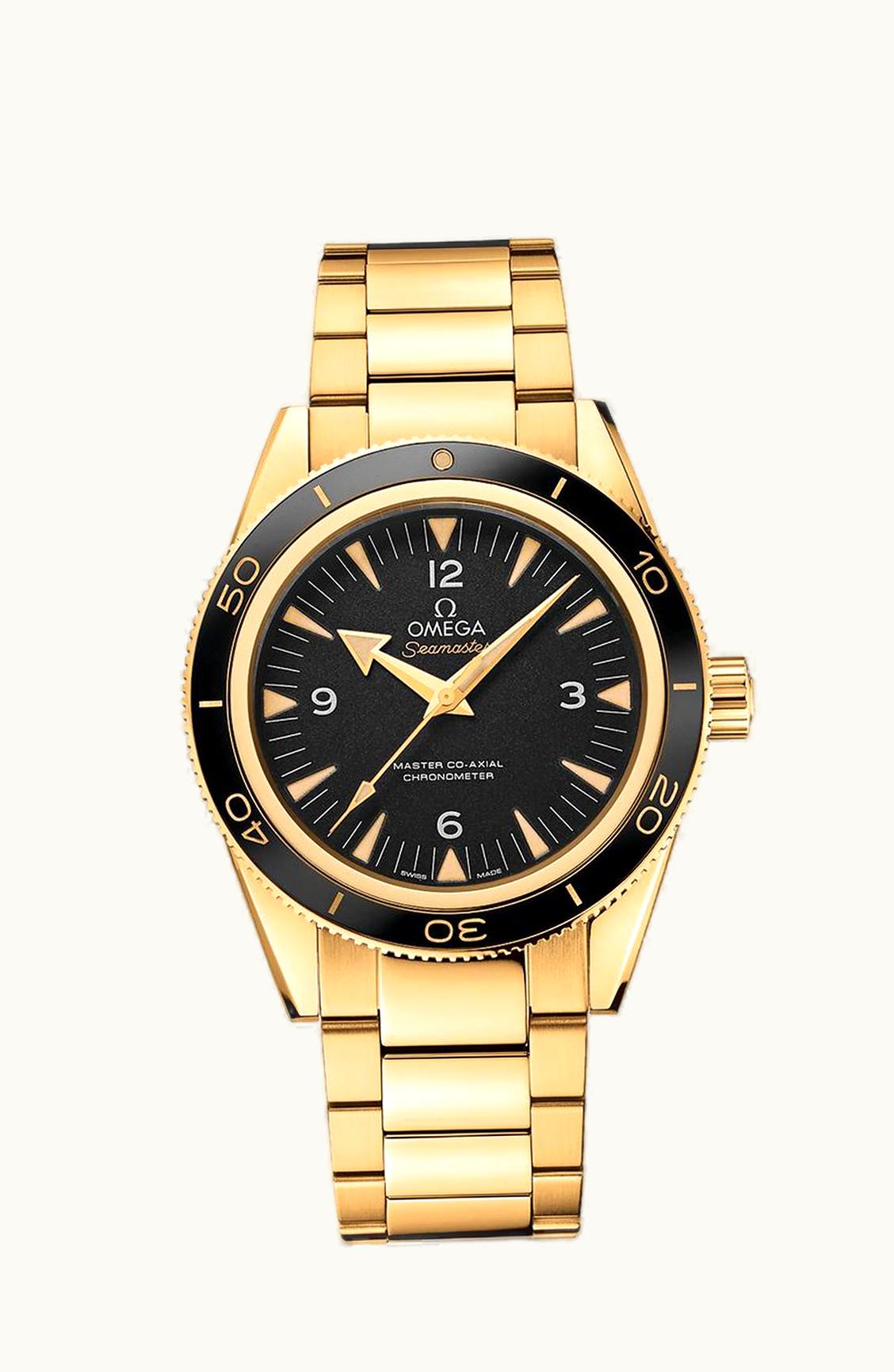Omega Seamaster 300 Master Co-Axial Yellow Gold / Black / Bracelet