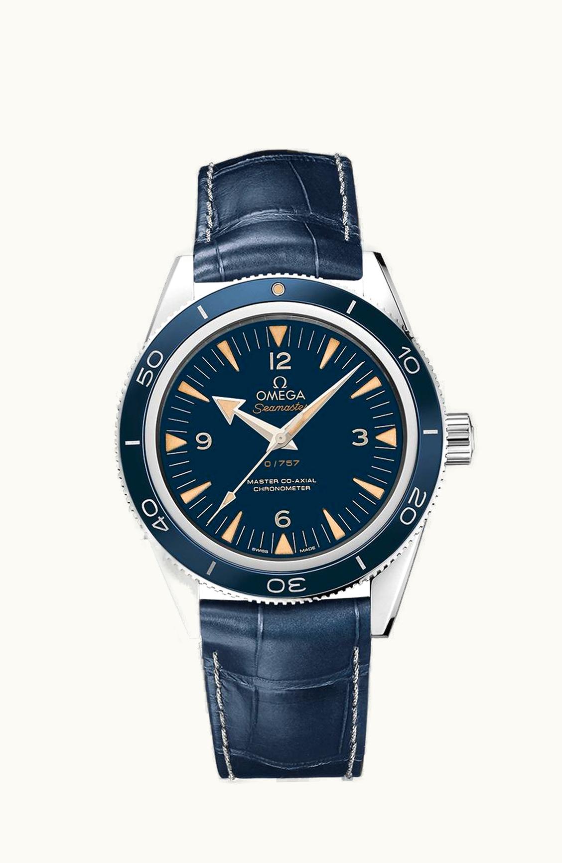 Omega Seamaster 300 Master Co-Axial Platinum / Blue / Strap