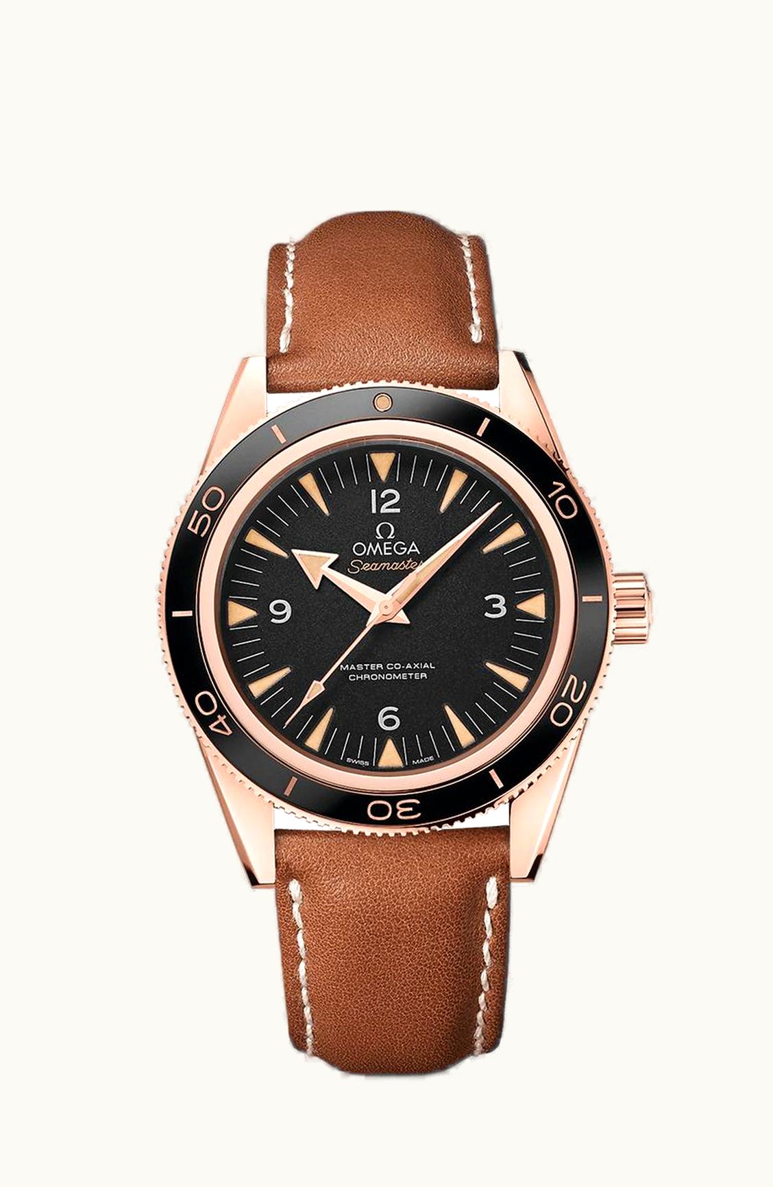 Omega Seamaster 300 Master Co-Axial Sedna Gold / Black / Strap