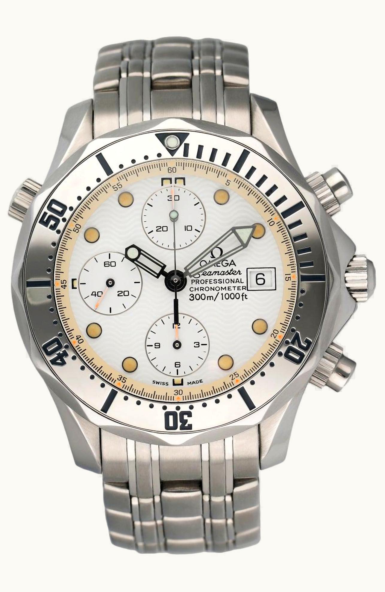 Omega Seamaster Diver 300M Automatic 41.5 Chronograph Stainless Steel / White / Bracelet