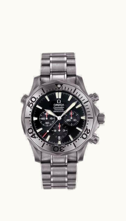 Omega Seamaster Diver 300M Automatic 41.5 Chronograph Titanium / Black / Bracelet / America’s Cup