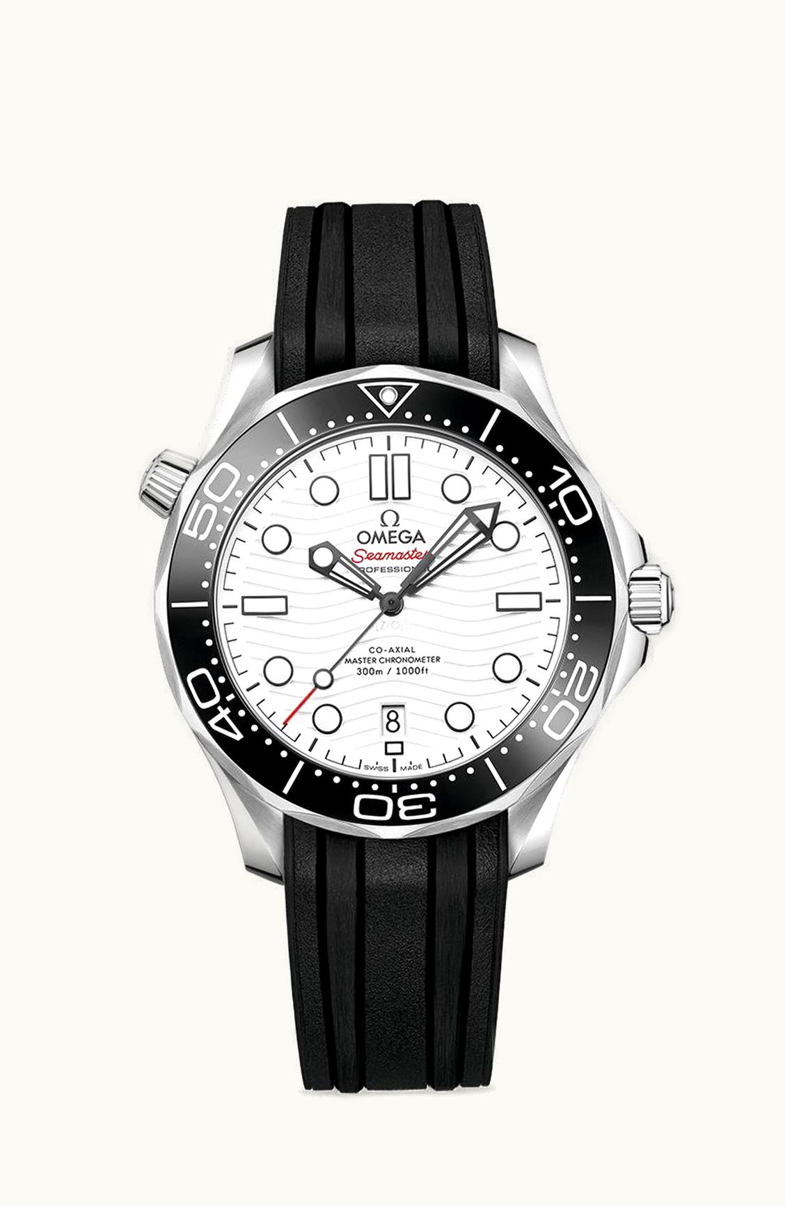 Omega Seamaster Diver 300M Master Co-Axial 42 Stainless Steel / White / Rubber