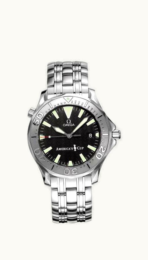 Omega Seamaster Diver 300M Automatic 41 Stainless Steel / White Gold / Black / Bracelet / America's Cup