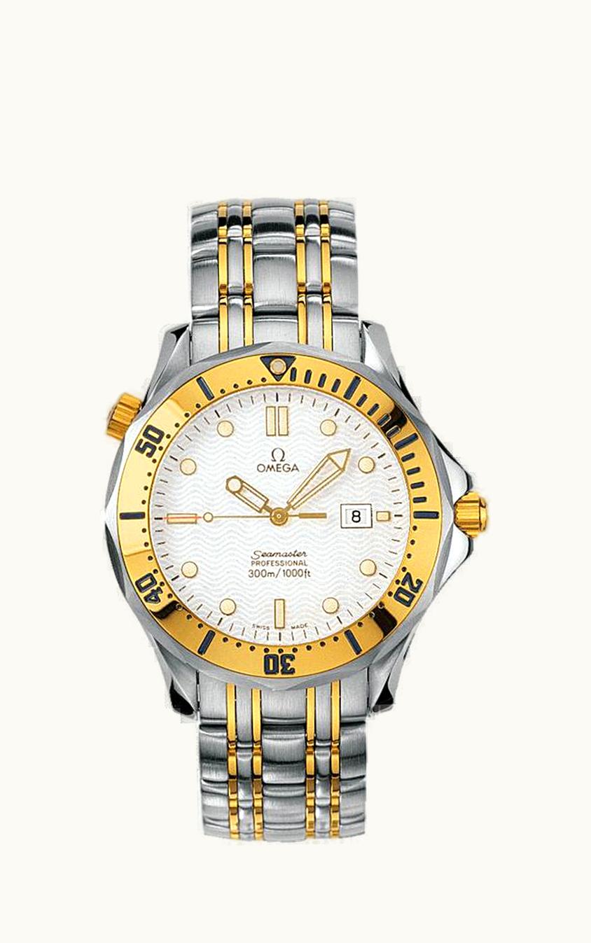 Omega Seamaster Diver 300M Quartz 41 Stainless Steel / Yellow Gold / White / Bracelet