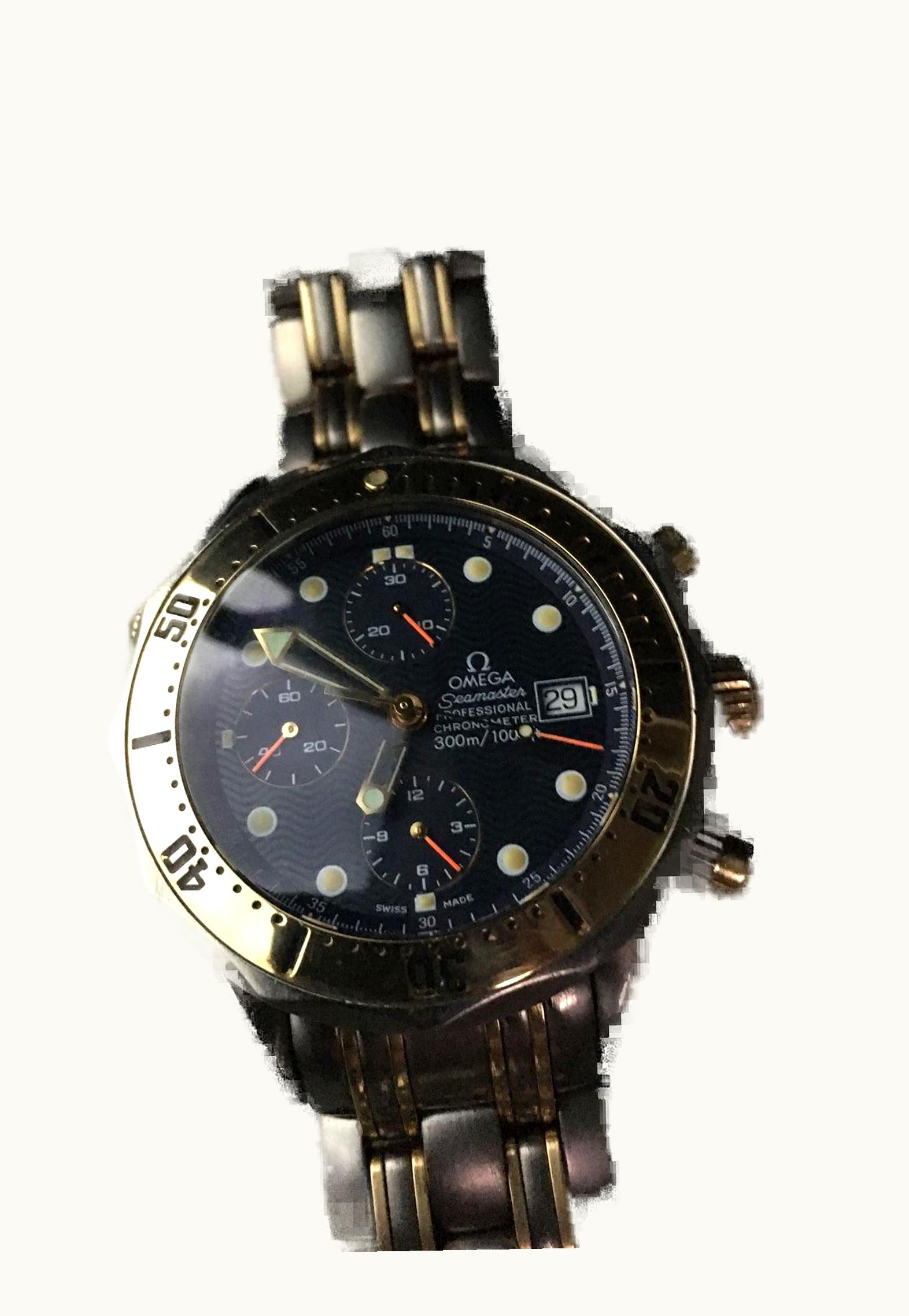 Omega Seamaster Diver 300M Automatic 41.5 Chronograph Yellow Gold / Silver / Bracelet