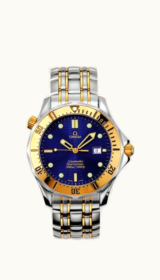 Omega Seamaster Diver 300M Quartz 41 Stainless Steel / Yellow Gold / Blue / Bracelet