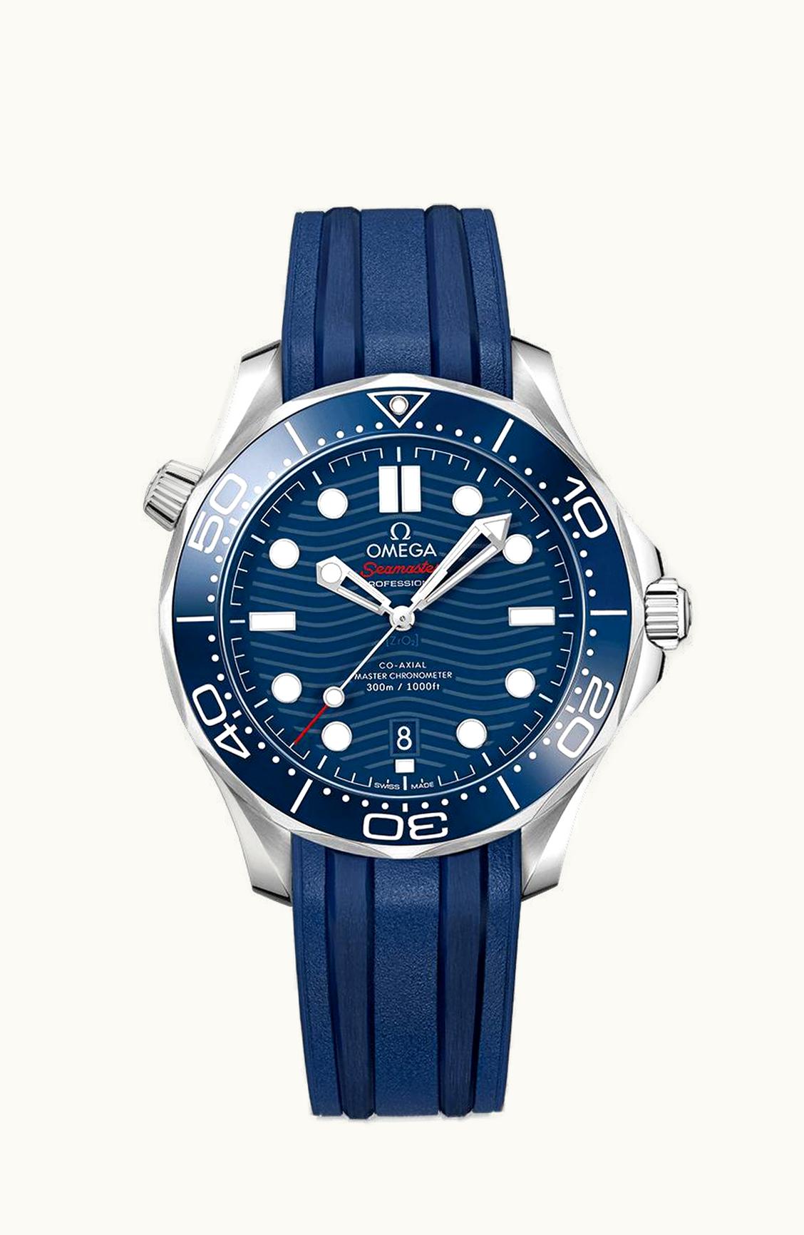 Omega Seamaster Diver 300M Master Co-Axial 42 Stainless Steel / Blue / Rubber