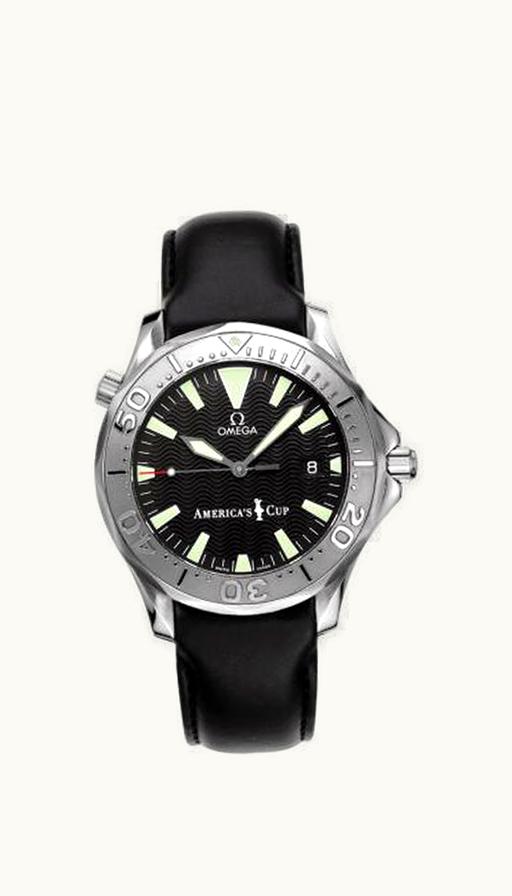 Omega Seamaster Diver 300M Automatic 41 Stainless Steel / White Gold / Black / Leather / America's Cup