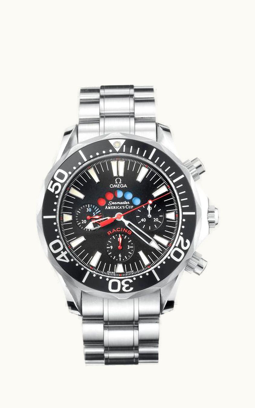 Omega Seamaster Diver 300M Automatic 44 Racing Chronometer Stainless Steel / Black / America's Cup