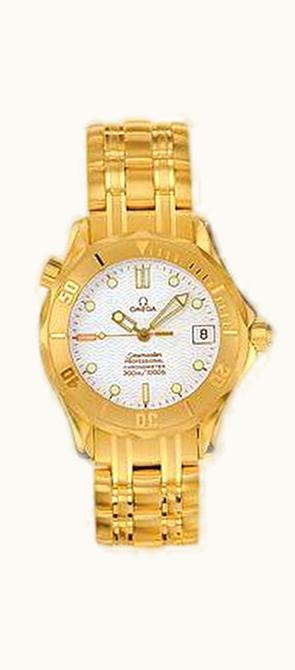 Omega Seamaster Diver 300M Automatic 36.25 Yellow Gold / White / Bracelet