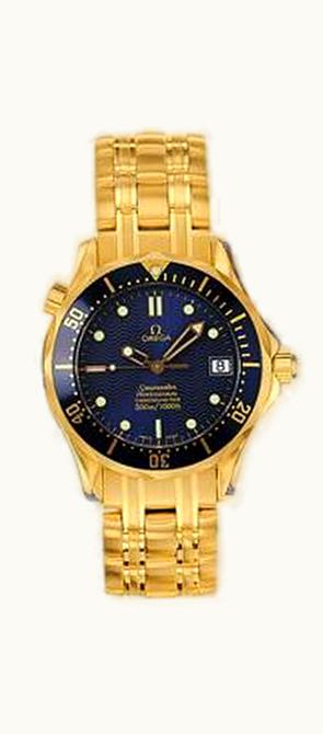 Omega Seamaster Diver 300M Automatic 36.25 Yellow Gold / Blue / Bracelet