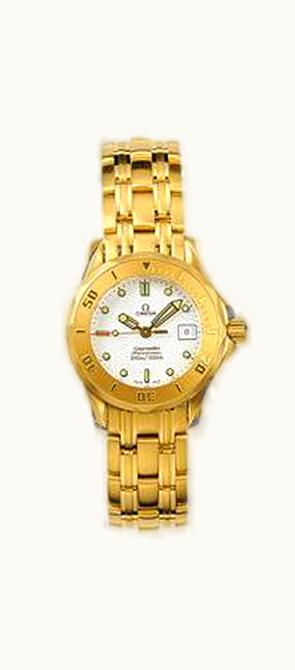 Omega Seamaster Diver 300M Quartz 28 Yellow Gold / White / Bracelet