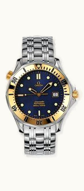 Omega Seamaster Diver 300M Quartz 41 Stainless Steel / Yellow Gold / Blue / Bracelet