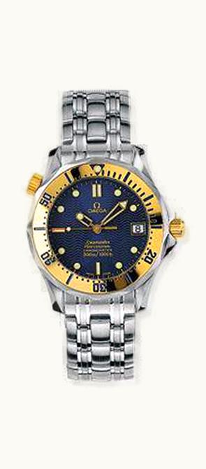 Omega Seamaster Diver 300M Automatic 36.25 Stainless Steel / Yellow Gold / Blue / Bracelet