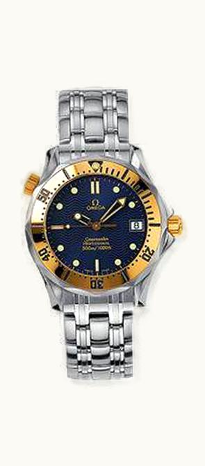 Omega Seamaster Diver 300M Quartz 36.25 Stainless Steel / Yellow Gold / Blue / Bracelet