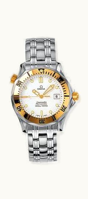 Omega Seamaster Diver 300M Quartz 36.25 Stainless Steel / Yellow Gold / White / Bracelet