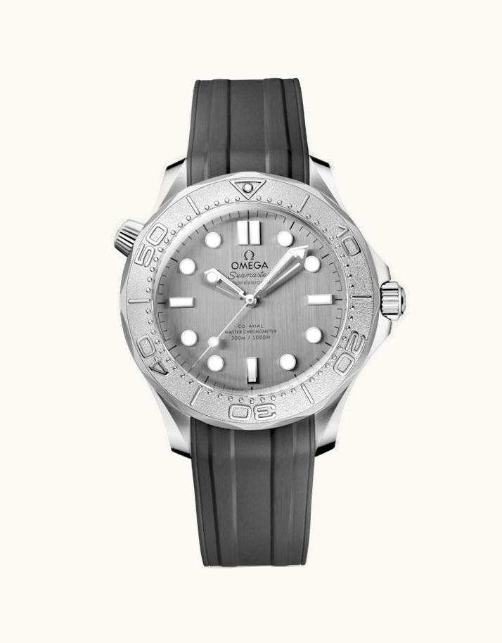 Omega Seamaster Diver 300M No-Date Master Co-Axial 42 Stainless Steel - Titanium / Grey / Rubber