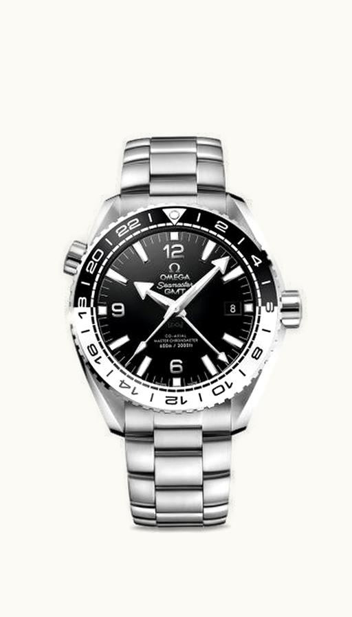 Omega Seamaster Planet Ocean 600M Co-Axial 43.5 Master Chronometer GMT Stainless Steel / Black White / Bracelet