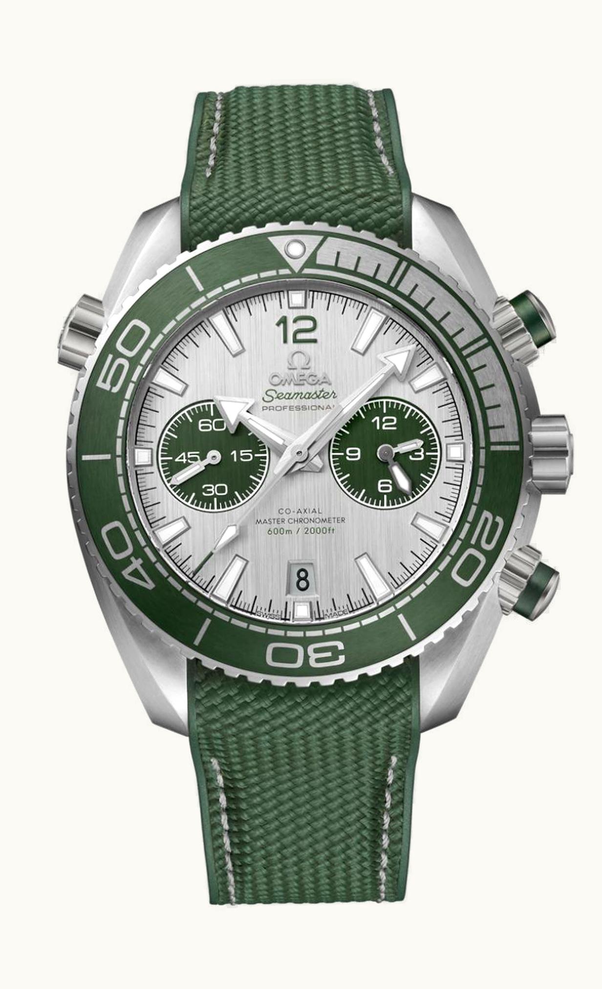 Omega Seamaster Planet Ocean 600M Co-Axial 45.5 Master Chronometer Chronograph Stainless Steel / Green / Rubber