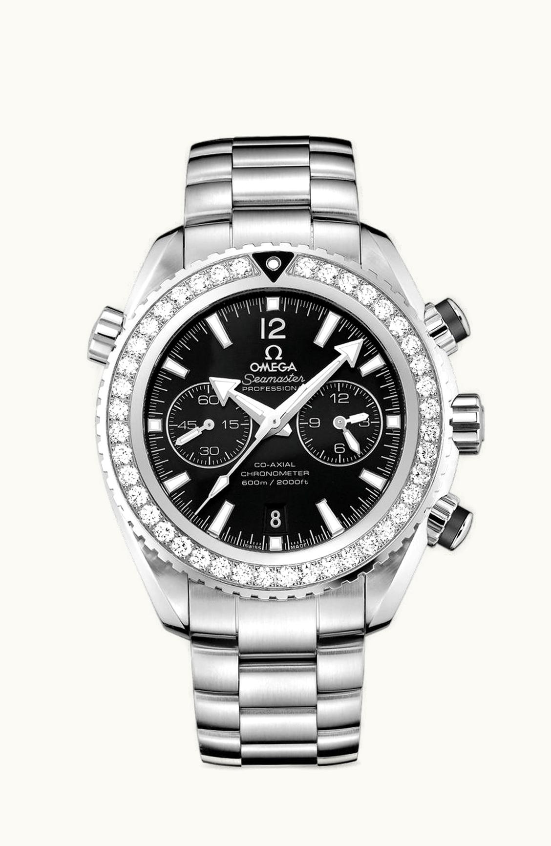 Omega Seamaster Planet Ocean 600M Co-Axial 45.5 Chronograph Stainless Steel / Diamond / Black / Bracelet