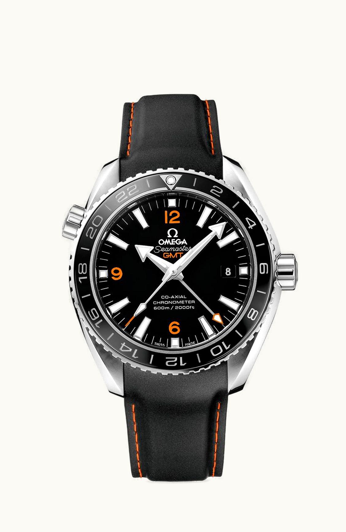 Omega Seamaster Planet Ocean 600M Co-Axial 43.5 GMT Stainless Steel / Orange Numerals / Rubber