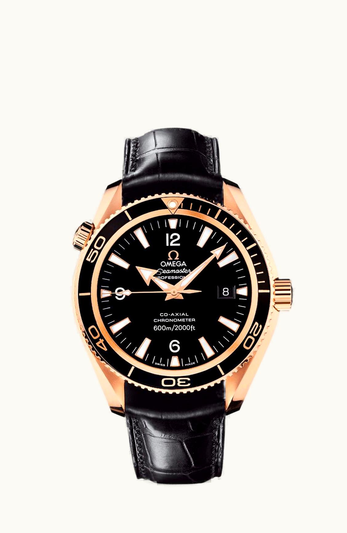 Omega Seamaster Planet Ocean 600M Co-Axial 42 Red Gold / Black / Alligator