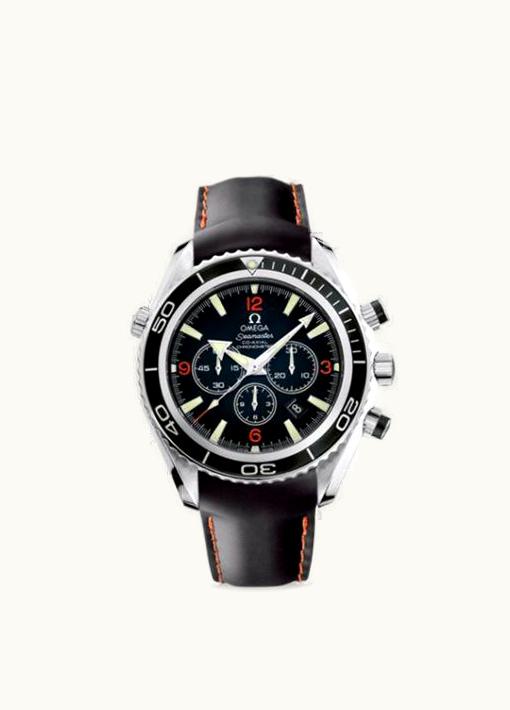 Omega Seamaster Planet Ocean 600M Co-Axia 45.5 Chronograph Stainless Steel / Orange Numerals / Rubber