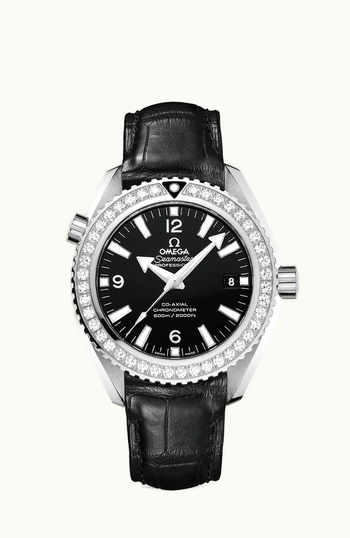 Omega Seamaster Planet Ocean 600M Co-Axial 42 Stainless Steel / Diamond / Black / Alligator