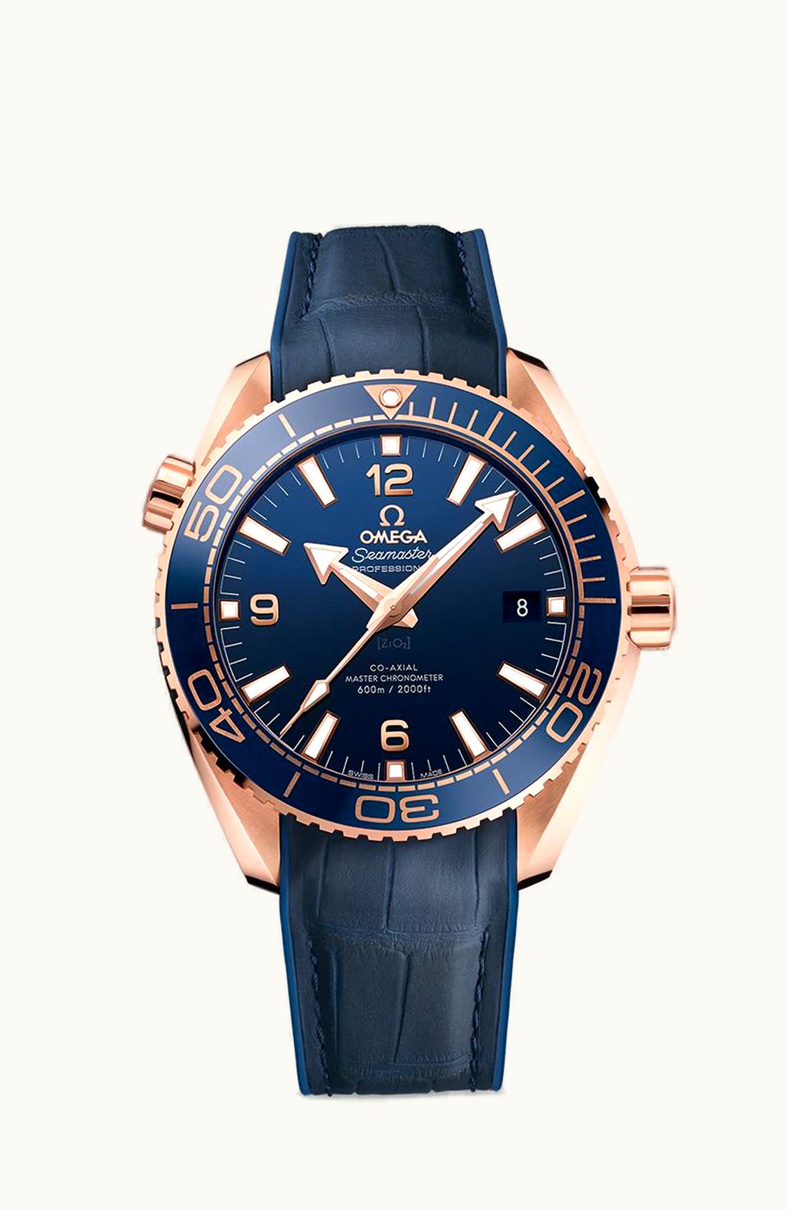 Omega Seamaster Planet Ocean 600M Co-Axial 43.5 Master Chronometer Sedna Gold / Blue / Strap