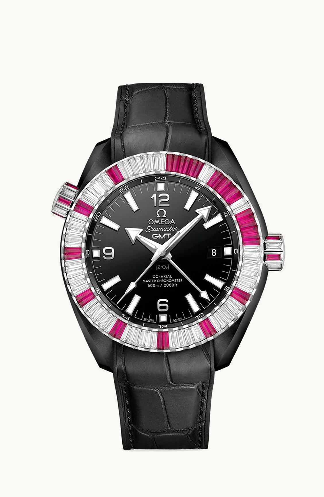 Omega Seamaster Planet Ocean 600M Co-Axial 45.5 Master Chronometer GMT Deep Black Ruby