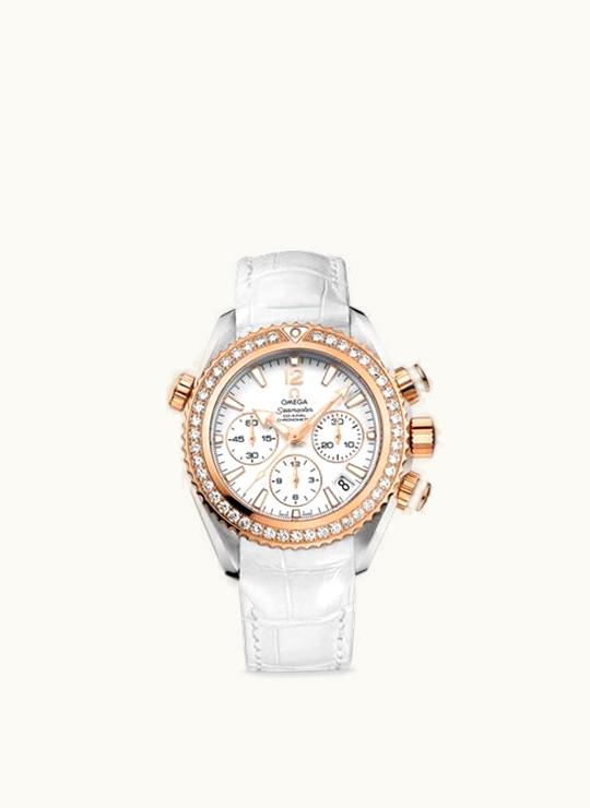 Omega Seamaster Planet Ocean 600M Co-Axial 37.5 Chronograph Stainless Steel / Red Gold / Diamond / White / Alligator