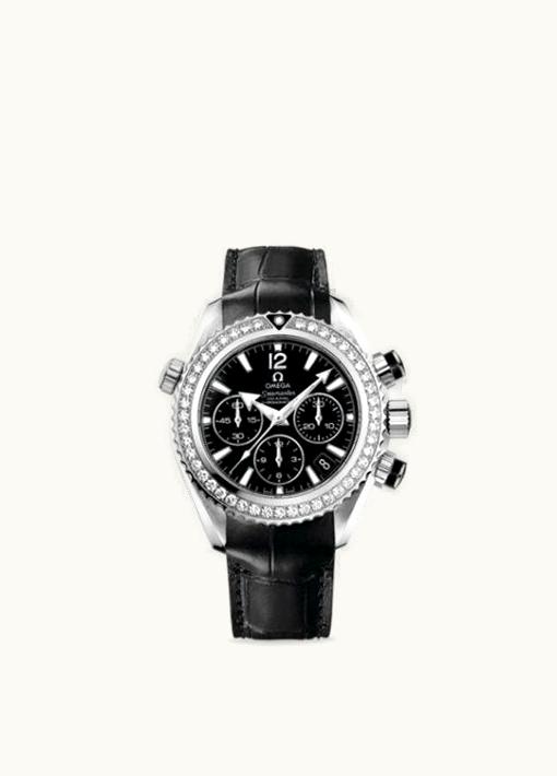 Omega Seamaster Planet Ocean 600M Co-Axial 37.5 Chronograph Stainless Steel / Diamond / Black / Alligator