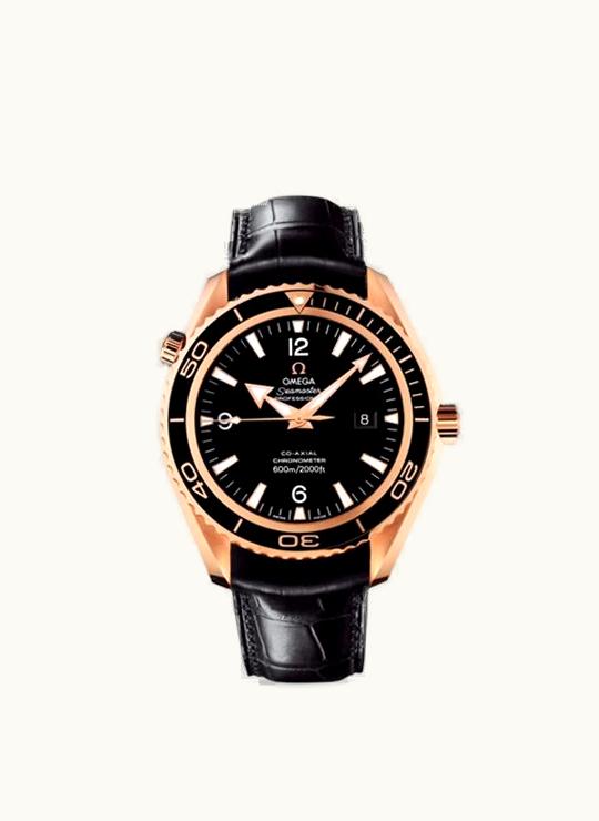 Omega Seamaster Planet Ocean 600M Co-Axial 45.5 Red Gold / Black / Alligator