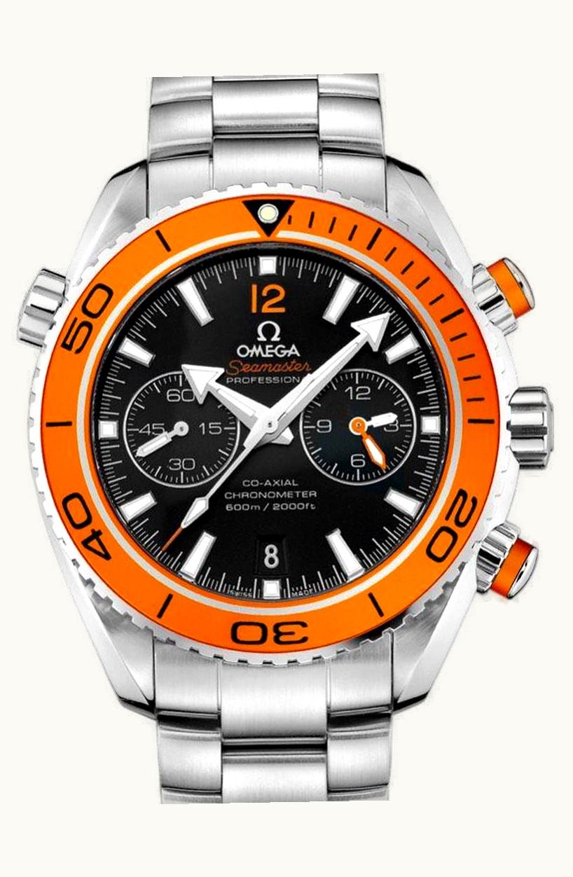 Omega Seamaster Planet Ocean 600M Co-Axial 45.5 Chronograph Stainless Steel / Orange Numerals / Bracelet