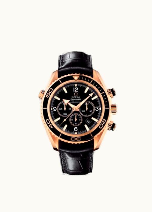 Omega Seamaster Planet Ocean 600M Co-Axial 45.5 Chronograph Red Gold / Black / Alligator